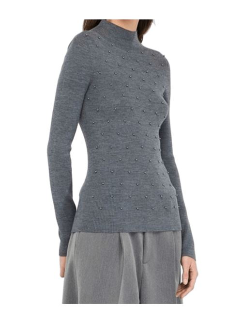 Magliada donna in pura lana  con applicazioni, colore grigio LIU JO | MF5030-MA77Q02050